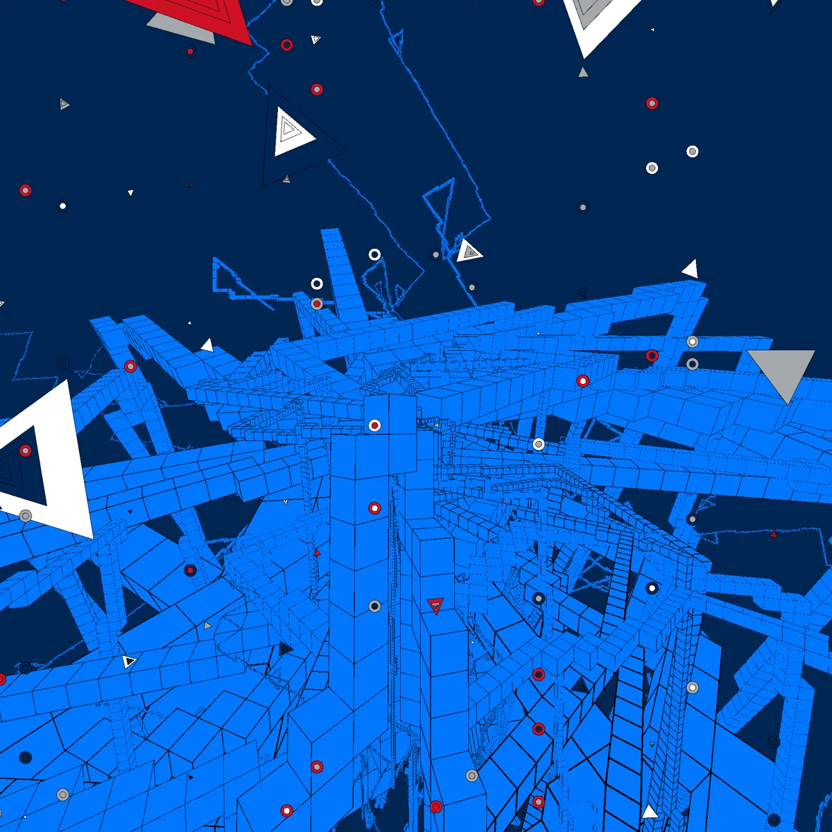 Blue p5.js generative pattern